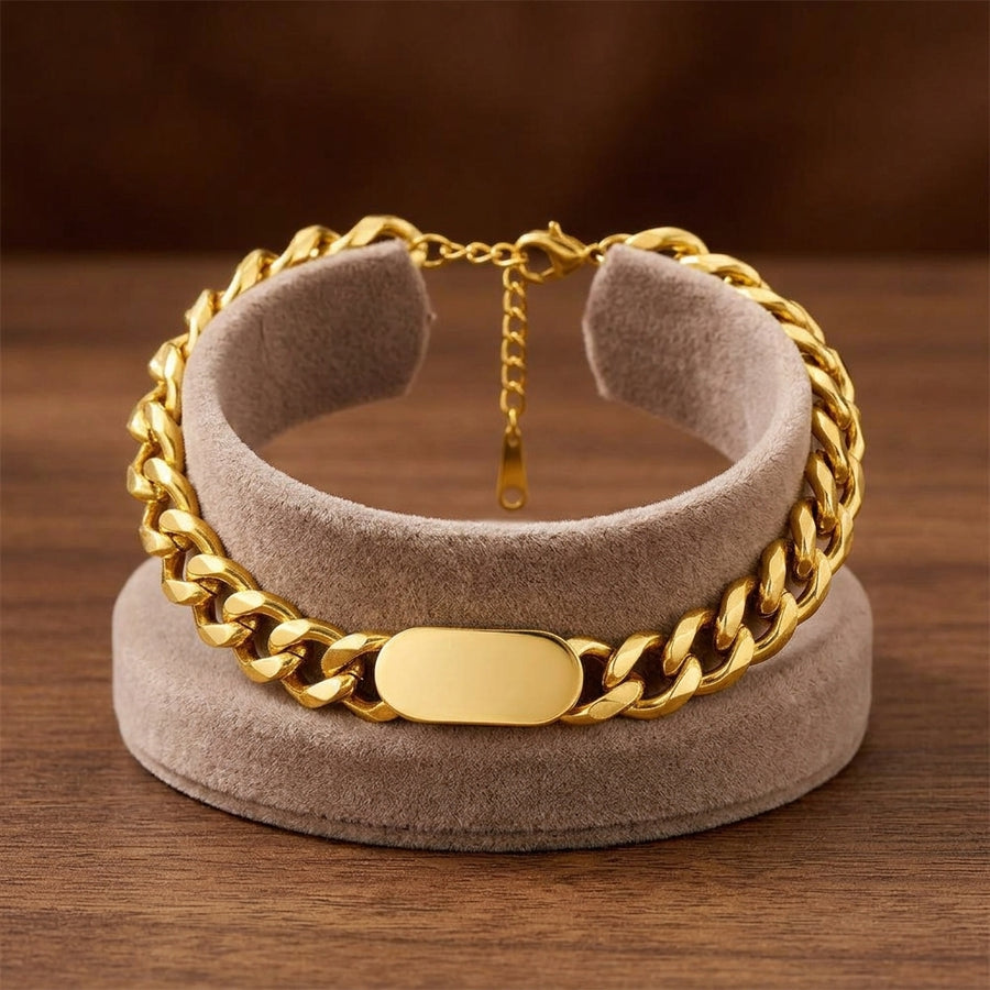 Cuban Chain Bracelet with Plate