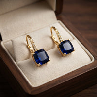 Mystic Sapphire Stone Hoop Earrings