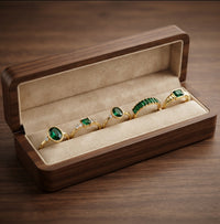Zarina Exquisite Emerald Ring Set