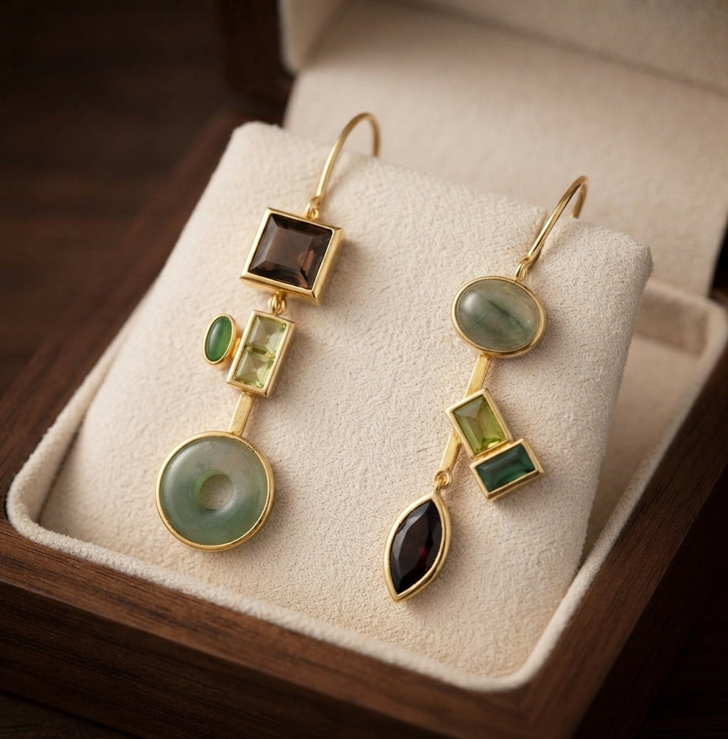 Vintage Crystal Forest Drop Earrings