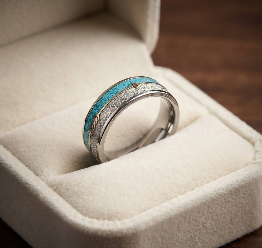 Antique Enamel Silver Ring