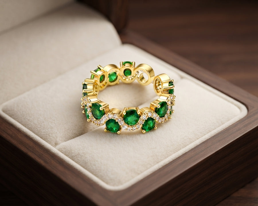 Calira Brilliant Emerald Open Ring
