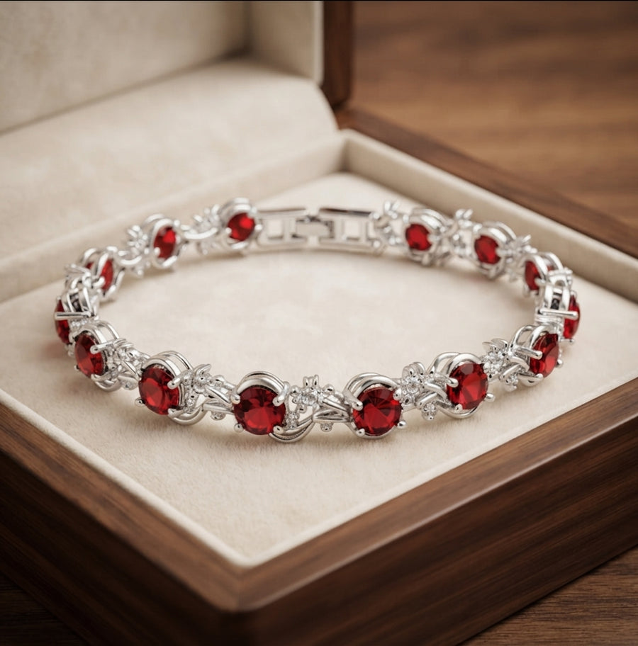 Ruby Vine Tennis Bracelet