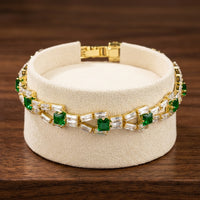 Green Link Tennis Bracelet