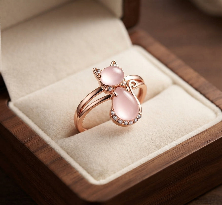 Rose Gold Cat Ring