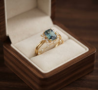 Blue Crystal Glow Ring Set