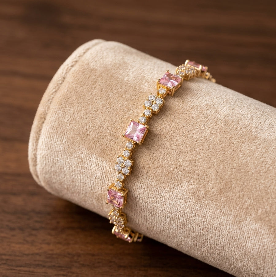Blush Square Tennis Bracelet
