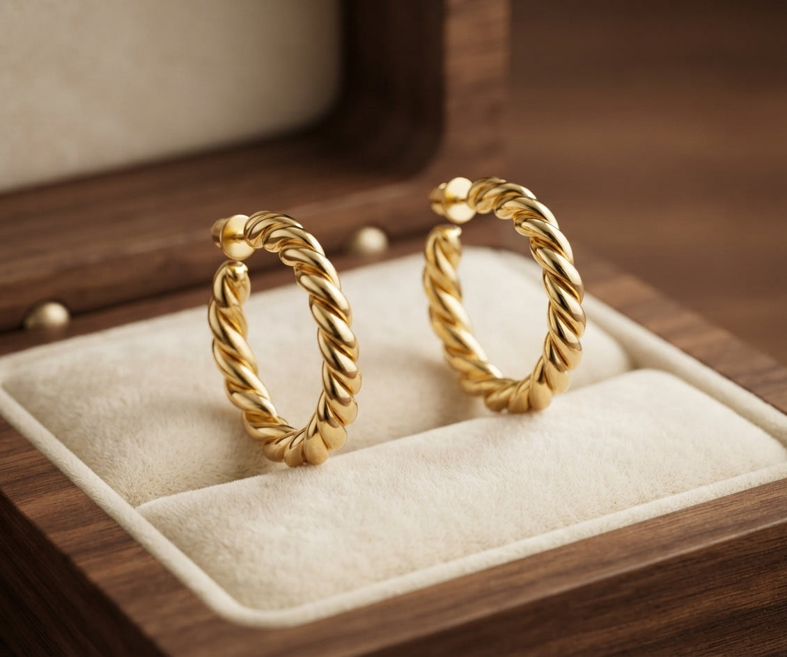 Twisted Rope Hoop Earrings