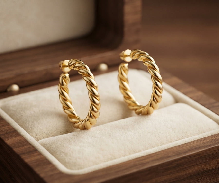 Twisted Rope Hoop Earrings