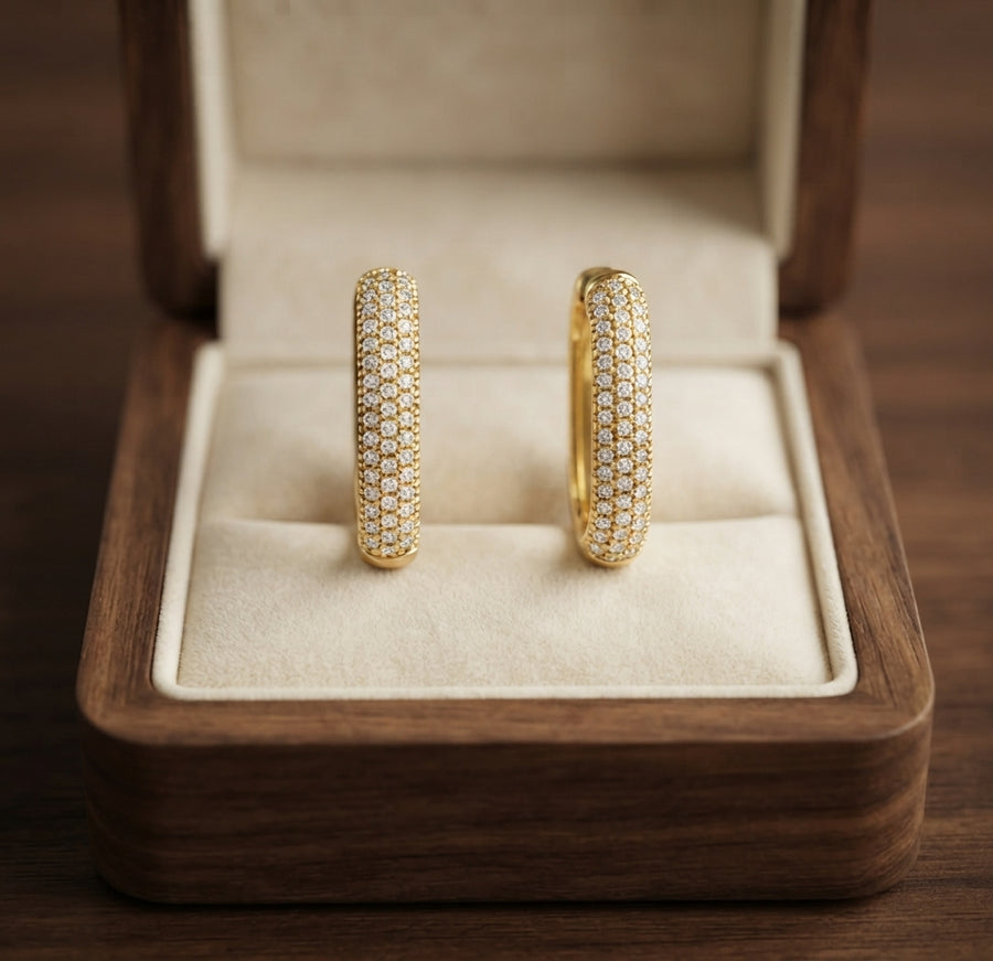 Pave Icon Hoop Earrings