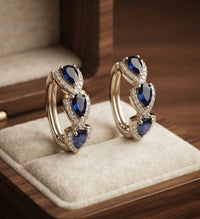 Royal Sapphire Crest Earrings