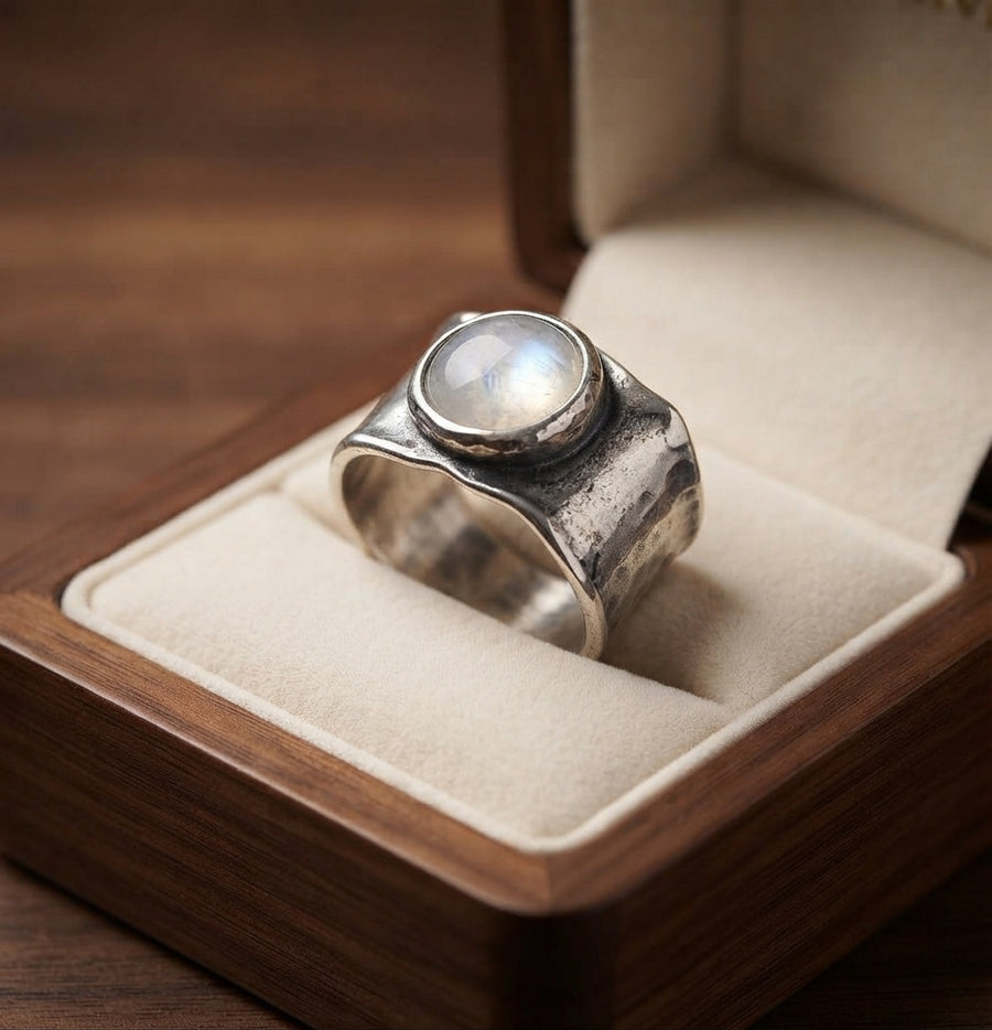 Boho Moonstone Ring