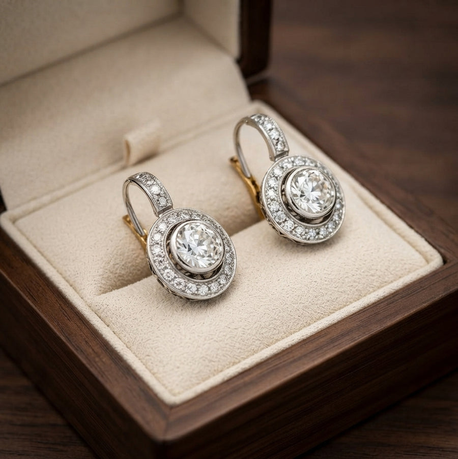 Vintage Silver Zirconia Earrings