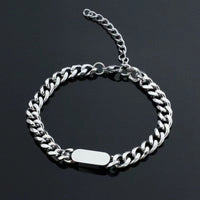 Cuban Chain Bracelet with Plate