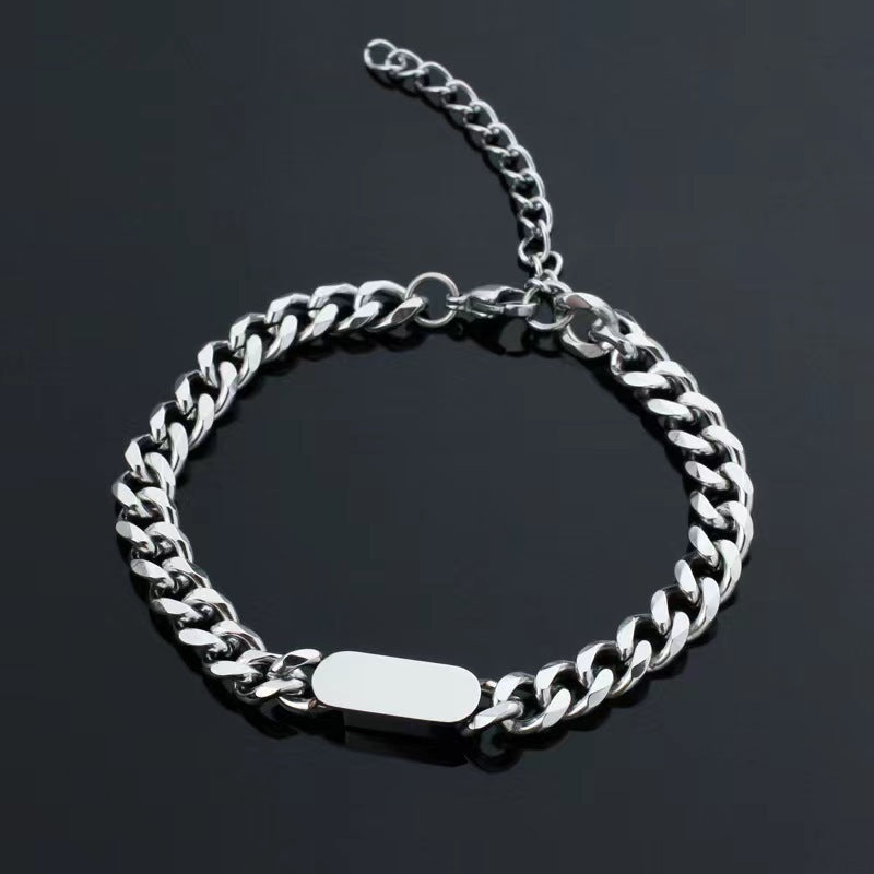 Cuban Chain Bracelet with Plate