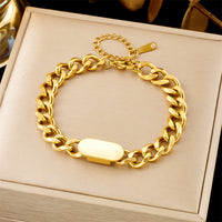 Cuban Chain Bracelet with Plate