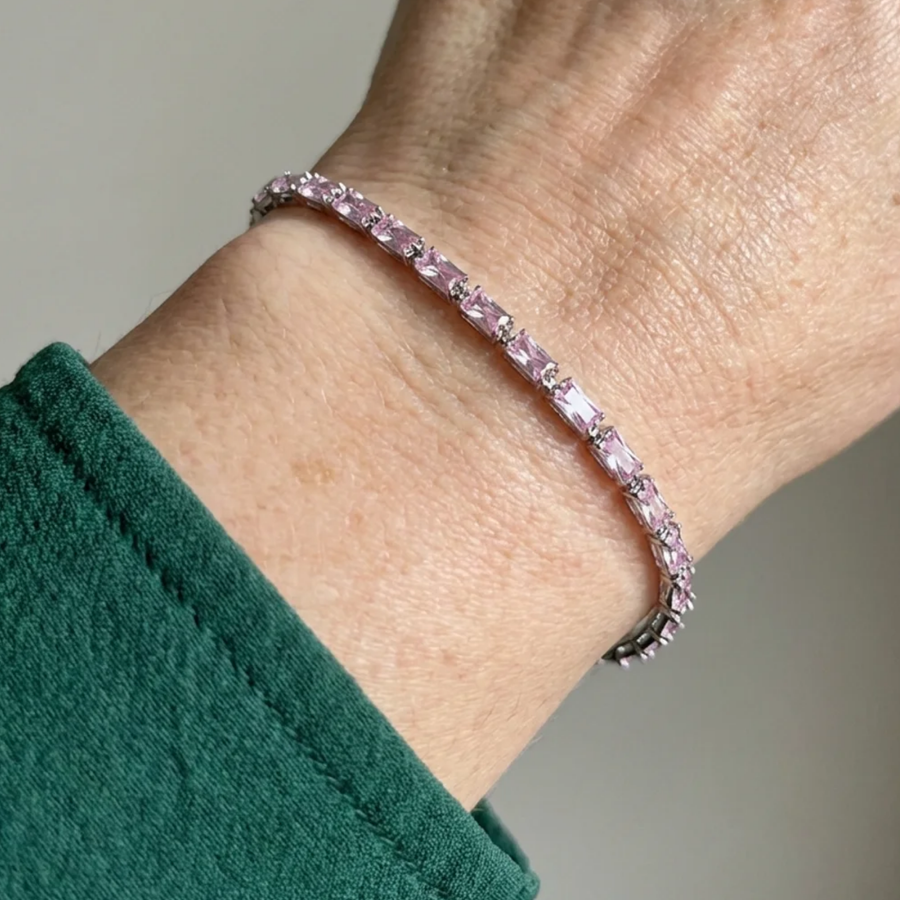 Pink Sapphire Prism Tennis Bracelet
