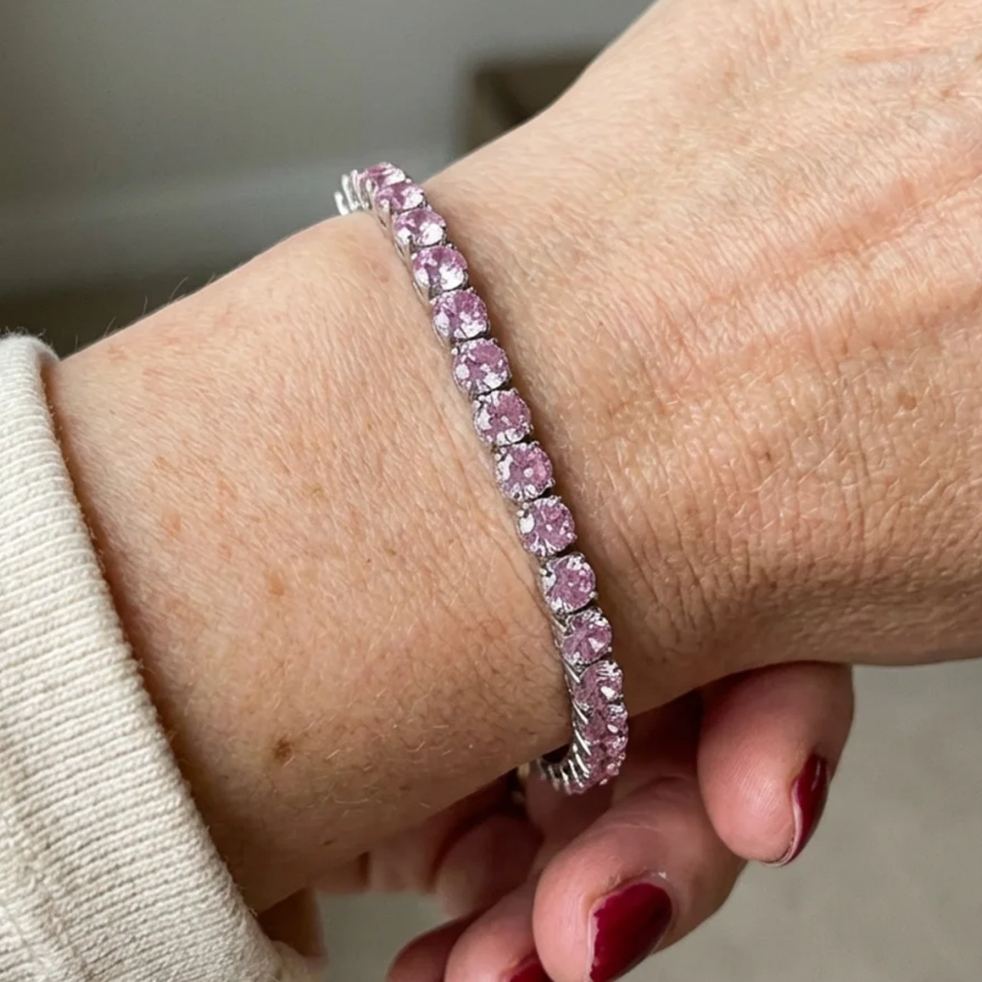Pink Sapphire Tennis Bracelet