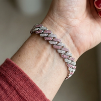 Pink Shimmer Cuban Bracelet