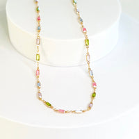 Isabella MultiColor CZ Stone Necklace